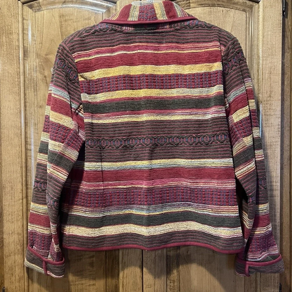 Vintage Tower Hill Sport Womens Size 6 Tapestry Aztec‎ Blazer Shawl Cardigan 80s